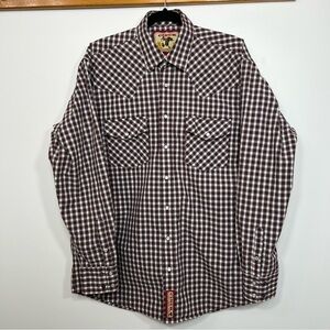 Cinch Plaid Pearl Snap Western Shirt size M